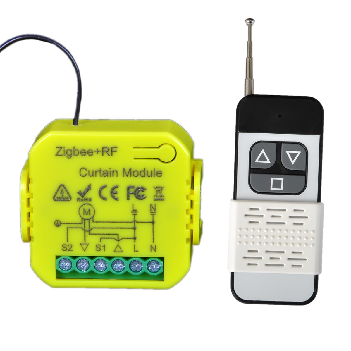 Módulo ZigBee para persianas, cortinas, persianas, interruptor inteligente mando a distancia RF 433 MHz, compatible con Alexa Google Home, control para persianas enrollables, relés (1)