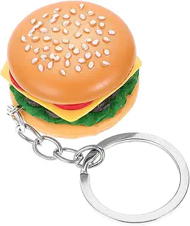 MUCKLILY ハンバーガー キーホルダー 3個セット 食品サンプル風 リアル ミニチュア 食べ物 チャーム おもしろ 雑貨 バッグチャーム 鍵 車 カバン お揃い プレゼント かわいい 3.5cm