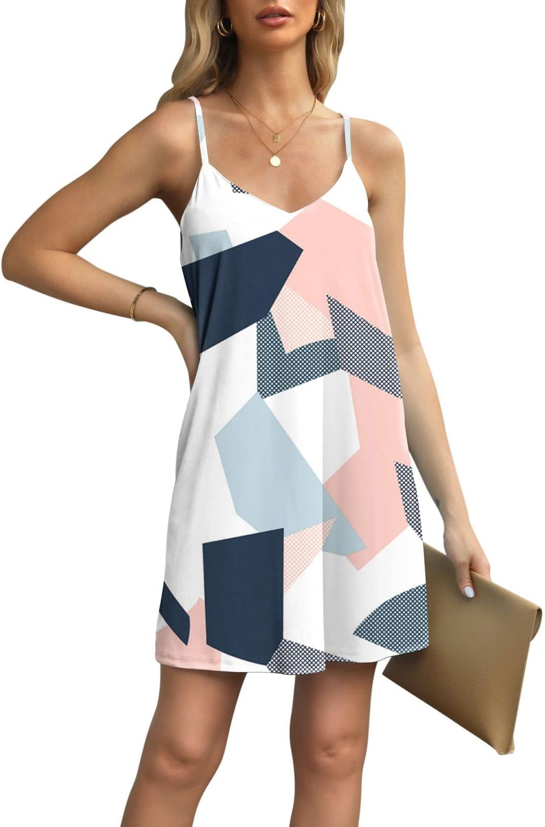 ShawhuwaWomens Sexy Print Summer Beach Boho Straps Short Dress