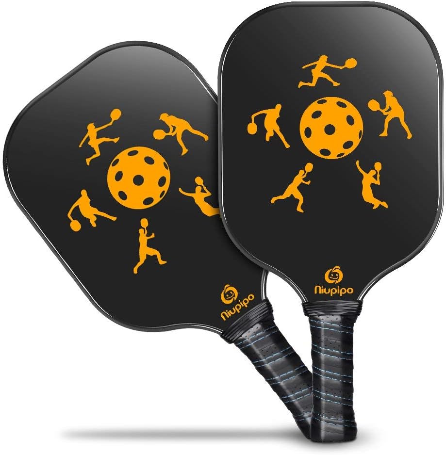 niupipo Graphite Pickleball Paddles - Lightweight Pickleball Paddles Set of 2, 7.6oz Pickleball Rackets Honeycomb Core, Pickleball Racquets Ultra Cushion 4.5In Grip, Outdoor Indoor Pickleball Paddle…