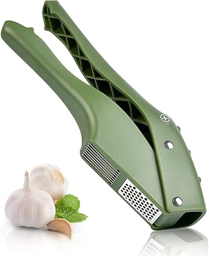 Sopito - Prensa de ajo 2 en 1 con cepillo de limpieza y pelador de tubos de ajo de silicona, apto para lavavajillas