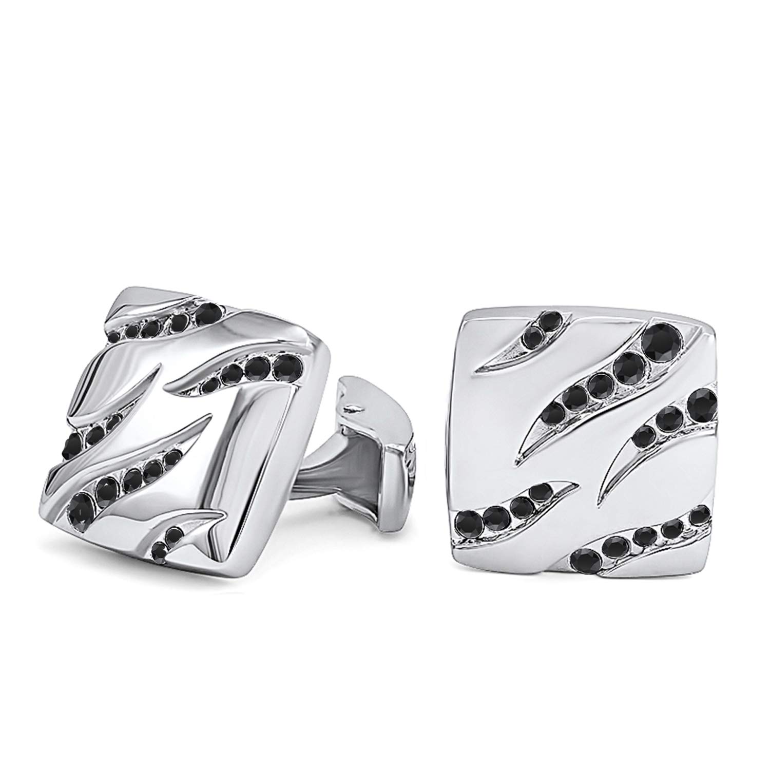 mahi Rhodium Plated Squarish Cufflinks with Crystals (PACL1100528PR)-picture-49