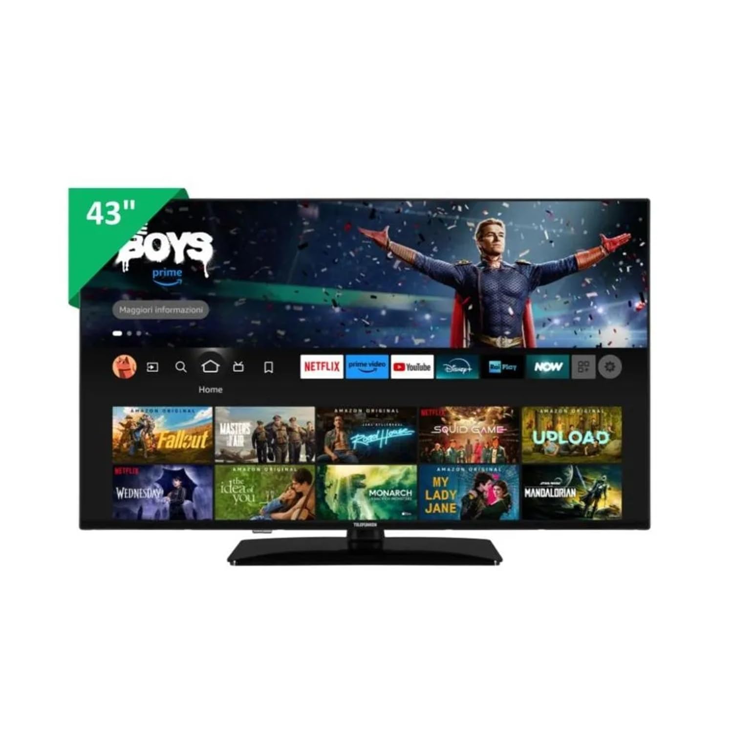 TELEFUNKEN TE40759B50V4F - TV 40 Pollici, Smart TV, DVB-​T2, HEVC/​H.265, LED, Classe energetica G