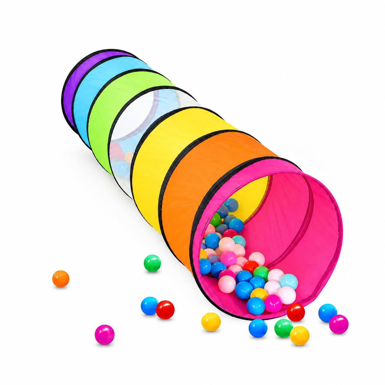 Kids Play Tunnel Tent for Toddlers, Colorful Pop Up Crawl Tunnel Toy for Baby or Pet, Foldable Crawl Toys for Baby, Indoor & Outdoor with Breathable Mesh