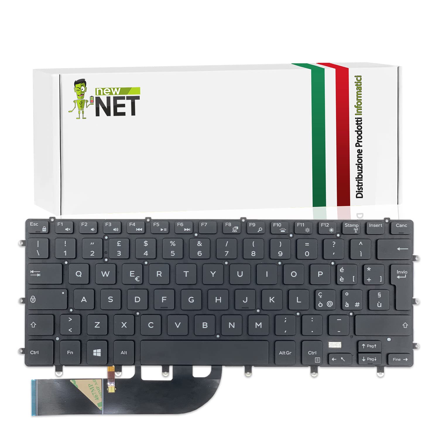 new net - Keyboards - Tastiera Italiana Compatibile con Notebook dell Precision 5520 5530 5540 5510[ Senza Frame - Retroilluminata - Layout ITA ]