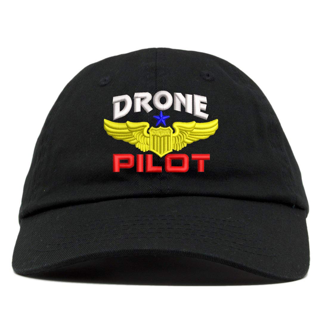 TOP LEVEL APPAREL Drone Pilot Aviation Wing Embroidered Soft Crown Dad Cap