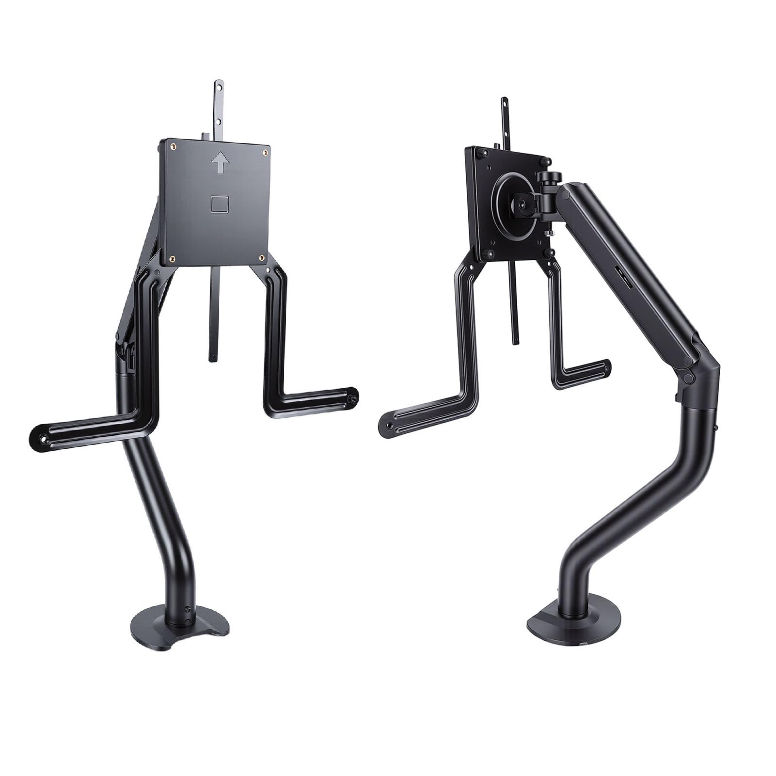 Eujgoov Supporto da Scrivania per Braccio Display, Robusta Struttura in Acciaio PP Bracci per Computer Regolabili per Monitor Curvo e Schermo Piatto per l'uso a Casa o in Ufficio