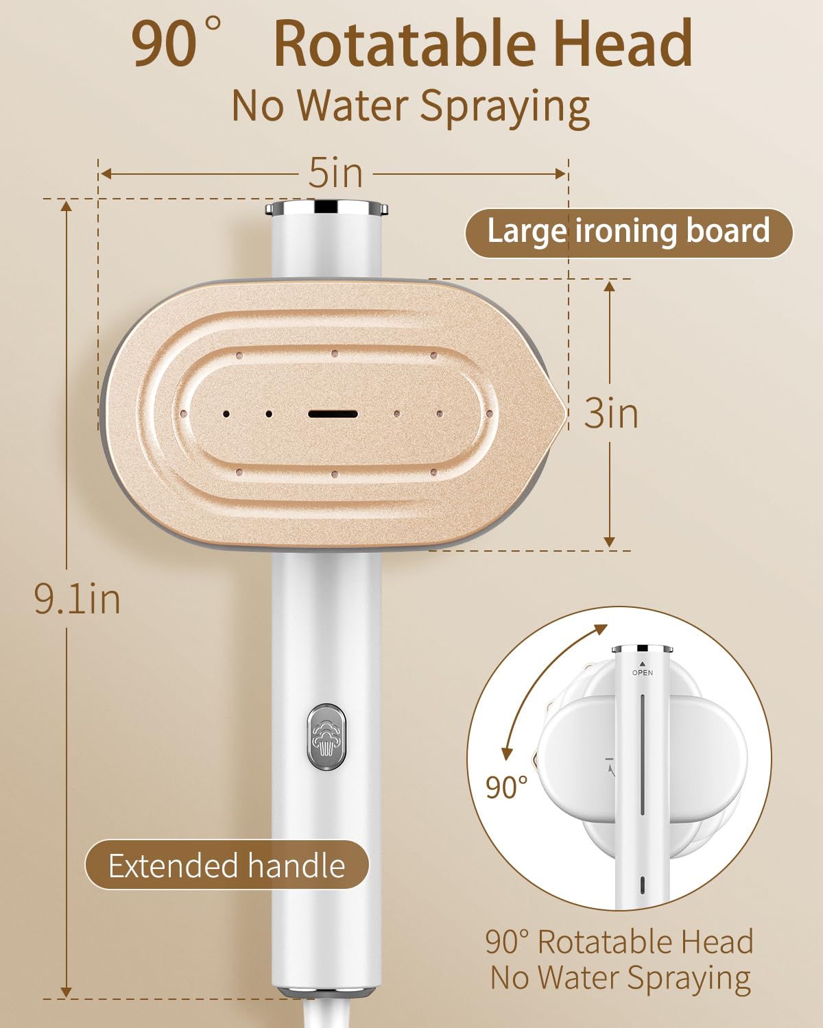 Vaporizador portátil para ropa, viaje, mini vaporizador y plancha, calentamiento rápido de 10 segundos, horizontal y vertical, 1200 W, eliminación de arrugas, vapor de ropa y plancha para