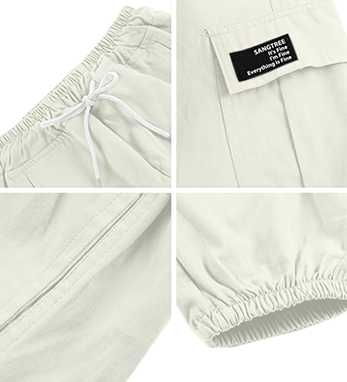 SANGTREE Girls & Womens Drawstring Cargo Jogger Pants,3 Years - Women 3XL - Picture 151 of 170