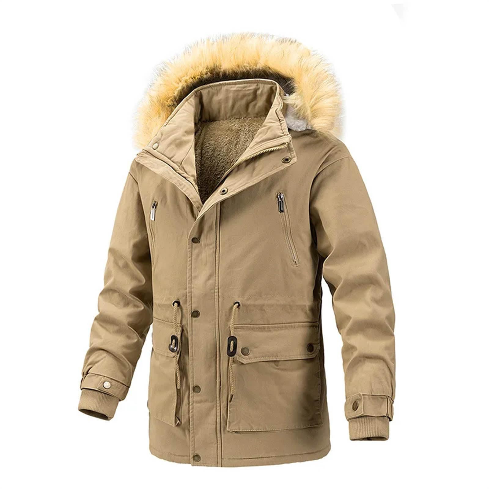 Chaquetas de Invierno para Hombre Abrigo Grueso cálido con Capucha Parka Impermeable montaña Nieve Chaqueta Cortavientos Abrigo