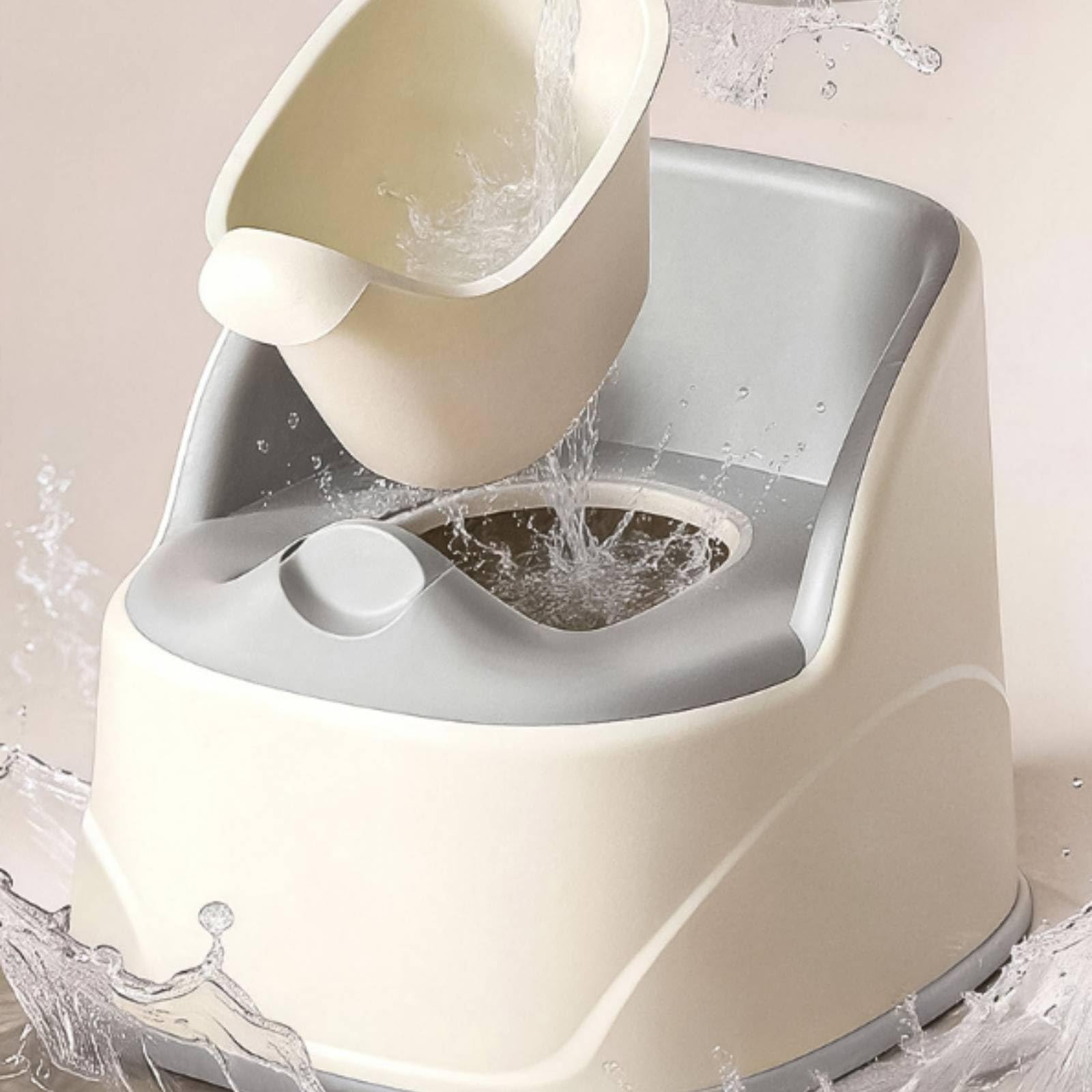 Orinal Infantil Cómodo Bacinica con pósito Lavable Taburete para Niños Pequeños, Cream Gray