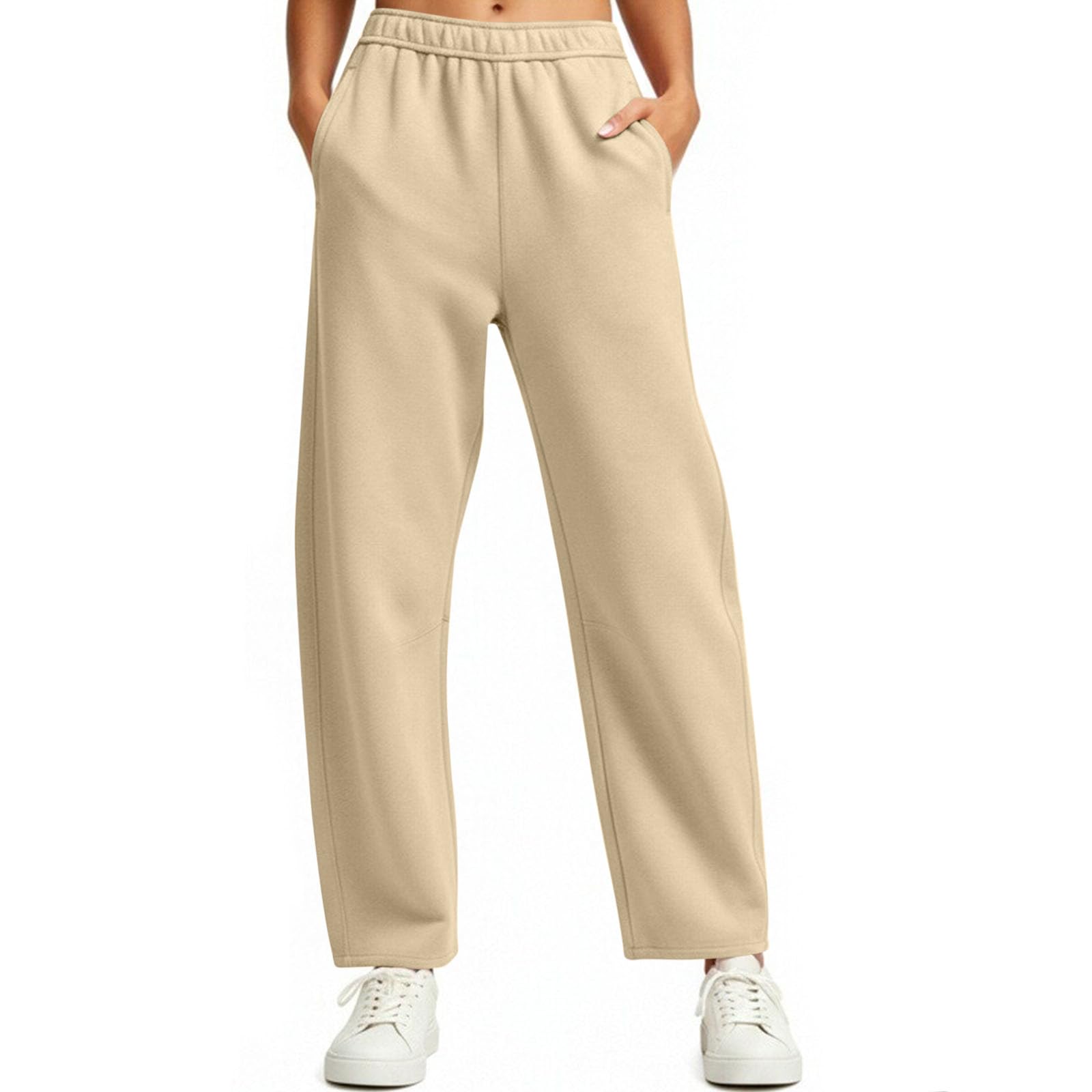 Generico Pantaloni Sportivi Donna Pantaloni Tuta Vita Alta Pantalone a Gamba Larga Larghi e Morbidi Pantalone Baggy con Tasche Pants Lunghi con Coulisse Regolabile per Jogging Fitness Sport