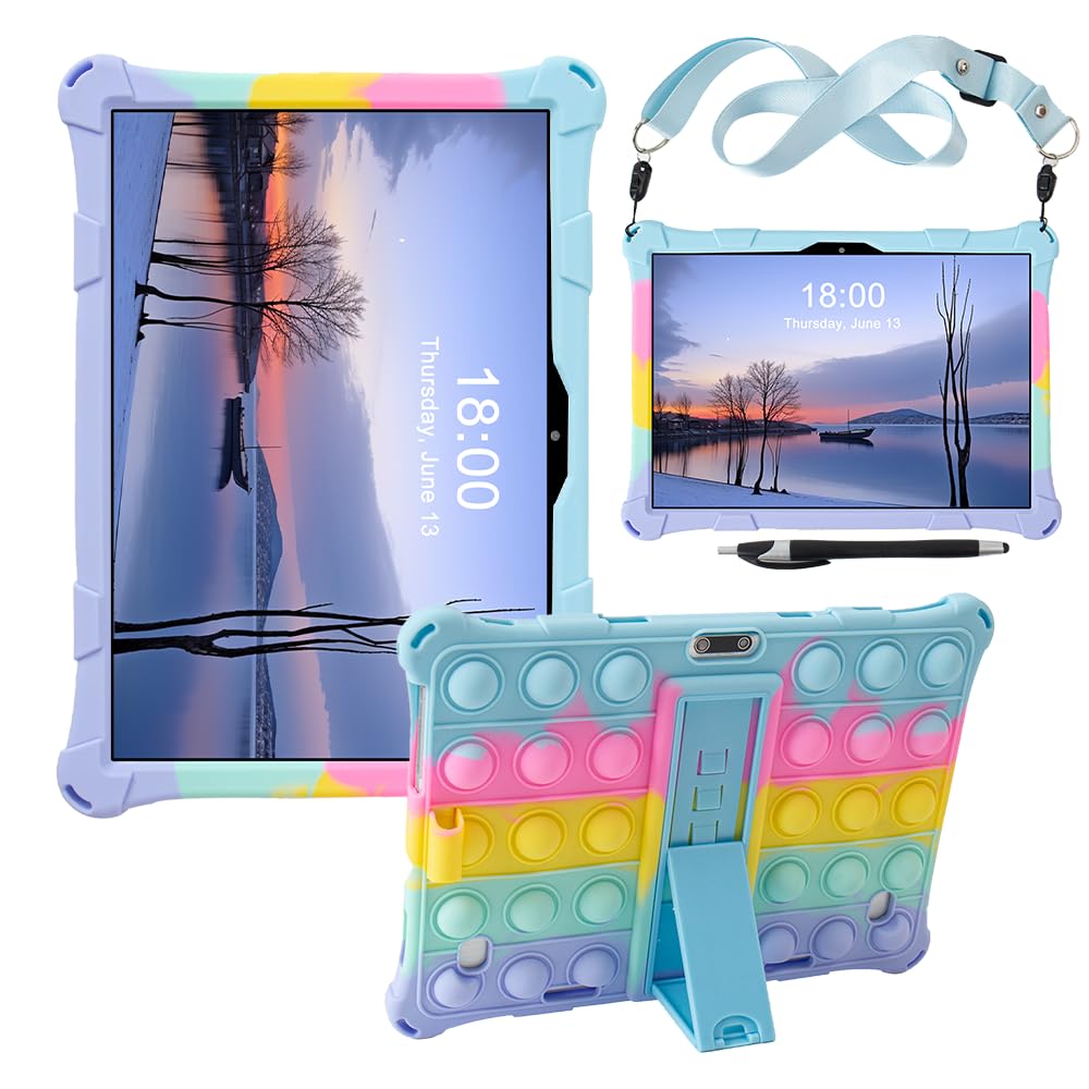 Misenya Case for Dragon Touch Notepad K10, 10-inch Universal Tablet Case Multi-Functional Protective Cover for ZZB ZB10/PRITOM Touch10 Tablet(Colorful