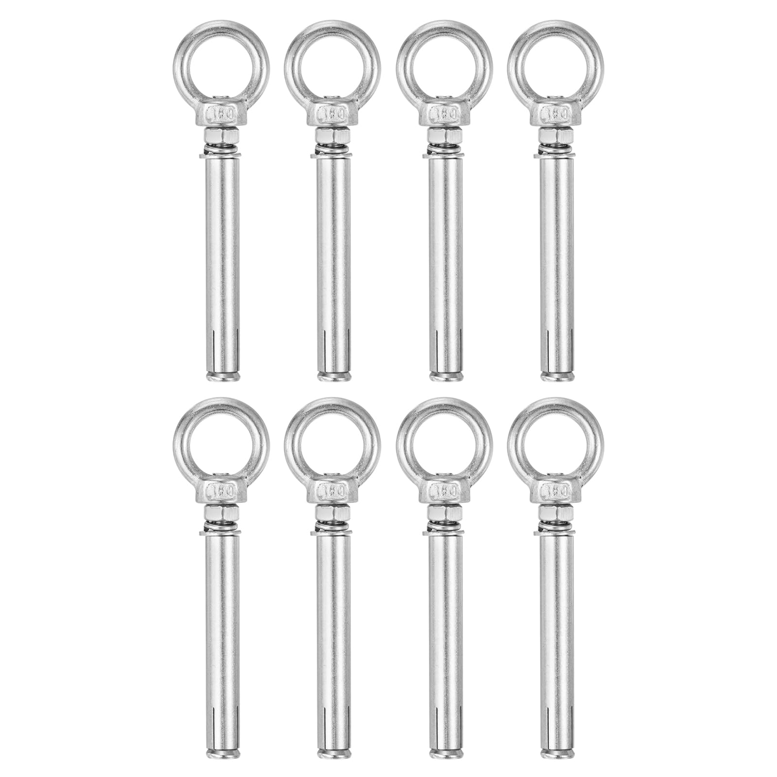 QUARKZMAN Anillo De Elevación Perno De Expansión, 8pcs M6x80mm 304 Acero Inoxidable Tornillo De Expansión Con Anillo Para Pared De Ladrillo De Hormigón