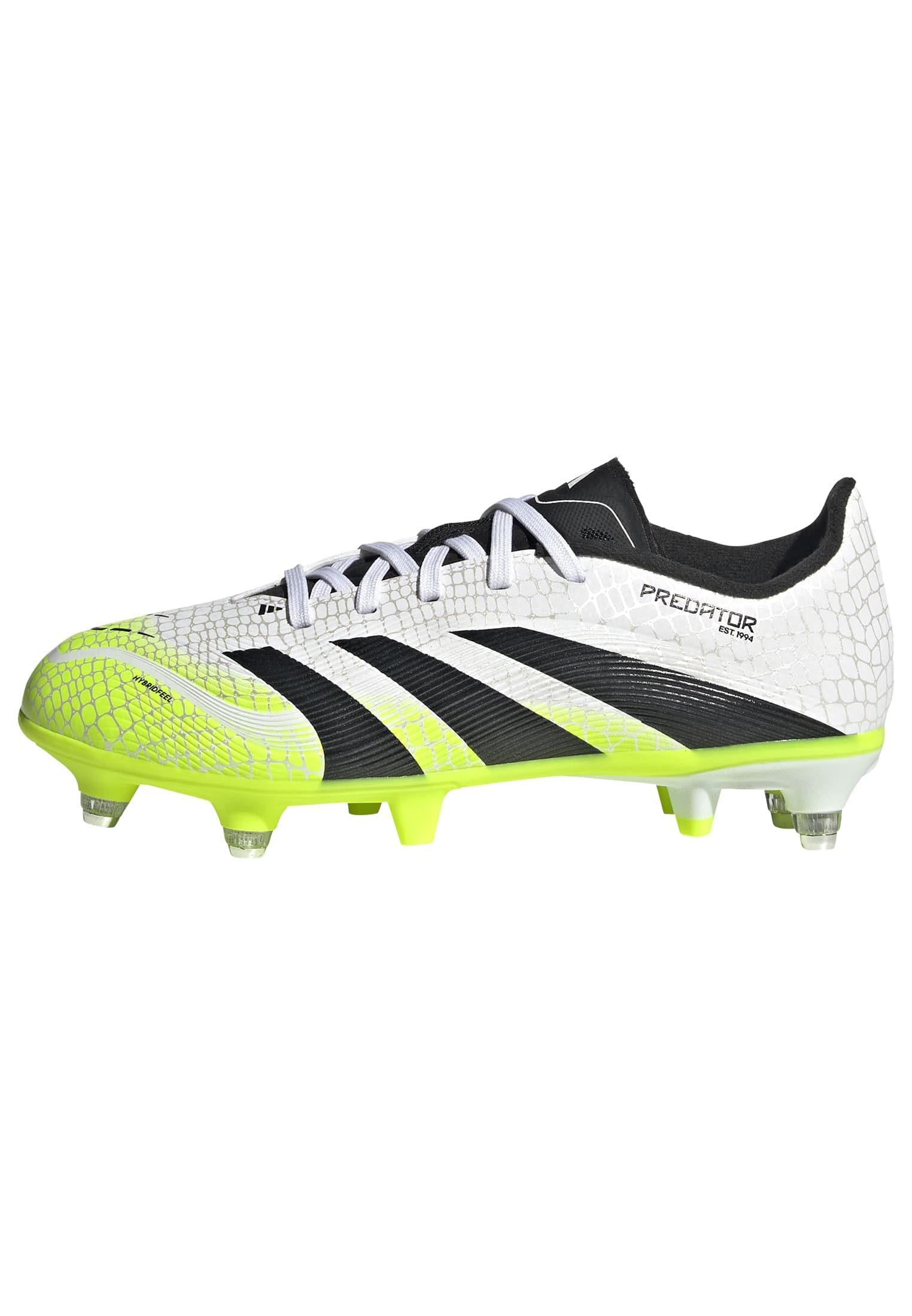 adidas Unisex League Soft Ground Football Boots Kids, Cloud White/Core Black/Lucid Lemon, 11.5 UK Child