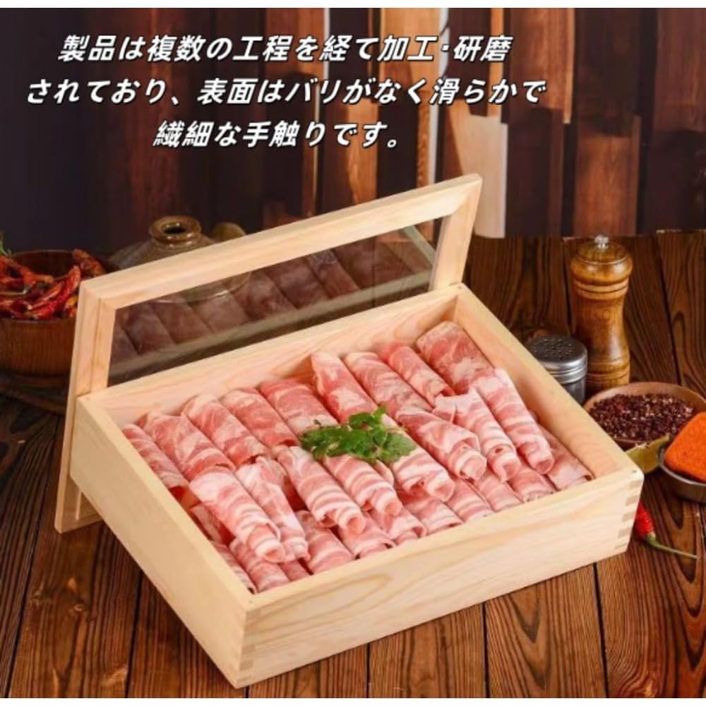 Amazon.co.jp: SLLS 寿司ネタケース 大 ネタ箱 目皿付き アクリル蓋