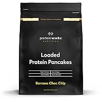THE PROTEIN WORKS Preparato Per Pancake Proteici, Colazione Ad Alto Contenuto Proteico, Snack A Basso Contenuto Di Zucchero, Banana e Gocce di Cioccolato, 8 Porzioni-500 g