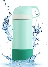 FEIJIAN Trinkflasche Kinder Edelstahl mit Strohhalm Auslaufsicher - 350ML/400ML BPA-frei Thermo Flasche, 1-Klick-Öffnung Wasserflasche für Schule, Kindergarten