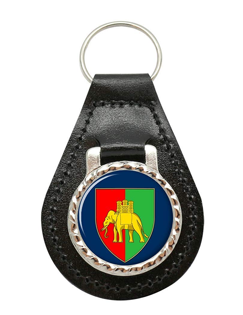 Giftshop Uk Unisex Black Leather And Silver Metal Coventry (England) Leather Key Fob