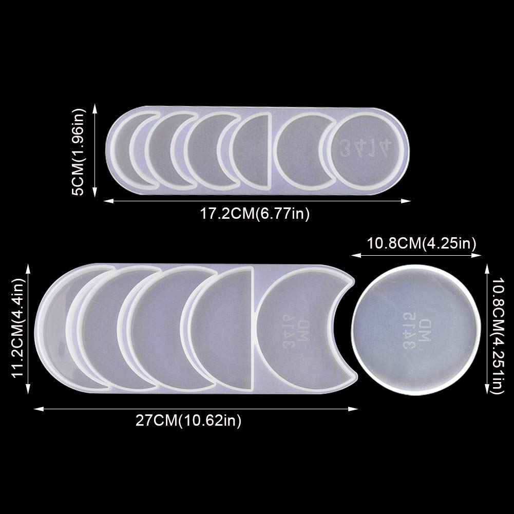 Stampi in resina a fase lunare stampo in Silicone a mezzaluna Stampi in resina a fase lunare stampo in Silicone a mezzaluna