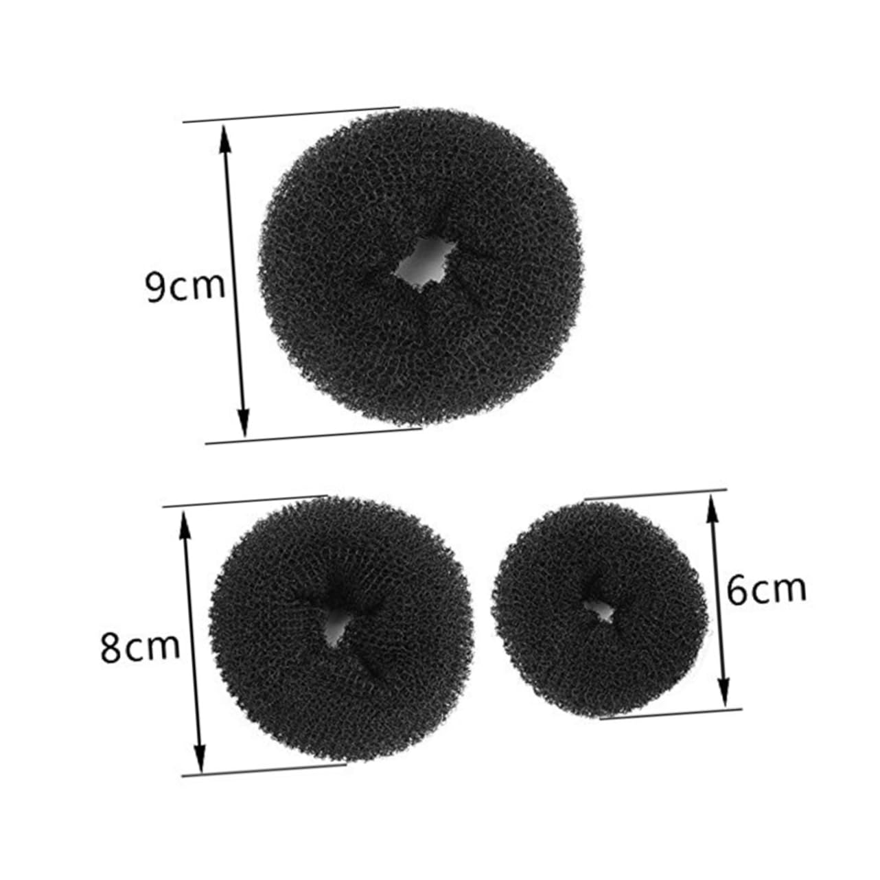 VICASKY 3Pcs Hair Bun Maker Donut Styler for Women Black Hair Ring Accessories for Quick Elegant Chignons for Neat Ballerina Styles and Everyday Use