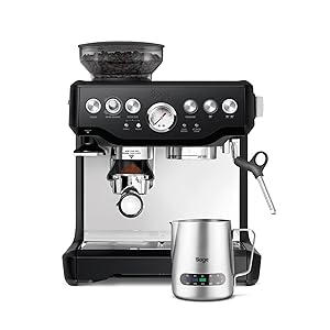 Sage - The Barista Express - Cafetera Profesional con Espumador de Leche Manual y Molinillo Integrado - Microespuma Personalizable - Con Jarra de Control de Temperatura, Trufa Negra