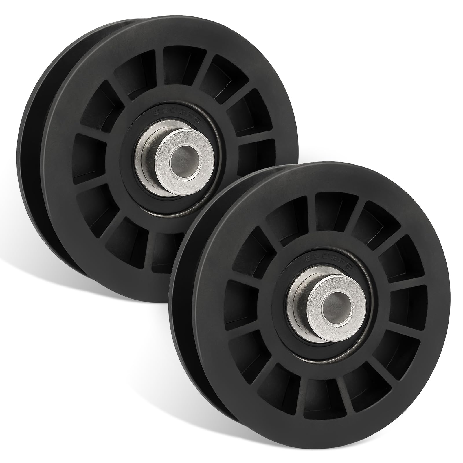 UP2WIN 539110311 Idler Pulley Compatibel with HU lawn mowers, 14259 Flat Idler Pulley Compatible with Hu sqvarna RZ4219 EZ4217 EZ4824 Red Max RZT48 RZT54 Pou lan PX46Z PPX46Z, Replace 84005748, 2 Pack