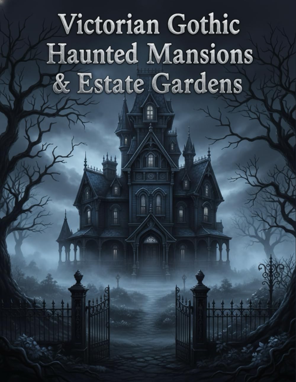 Shadowed Elegance: Victorian Gothic Haunted Mansions & Estate Gardens: An Adult Coloring Book Featuring Dark Academia Architecture, Eerie Manor Grounds, and Macabre Botanical Art