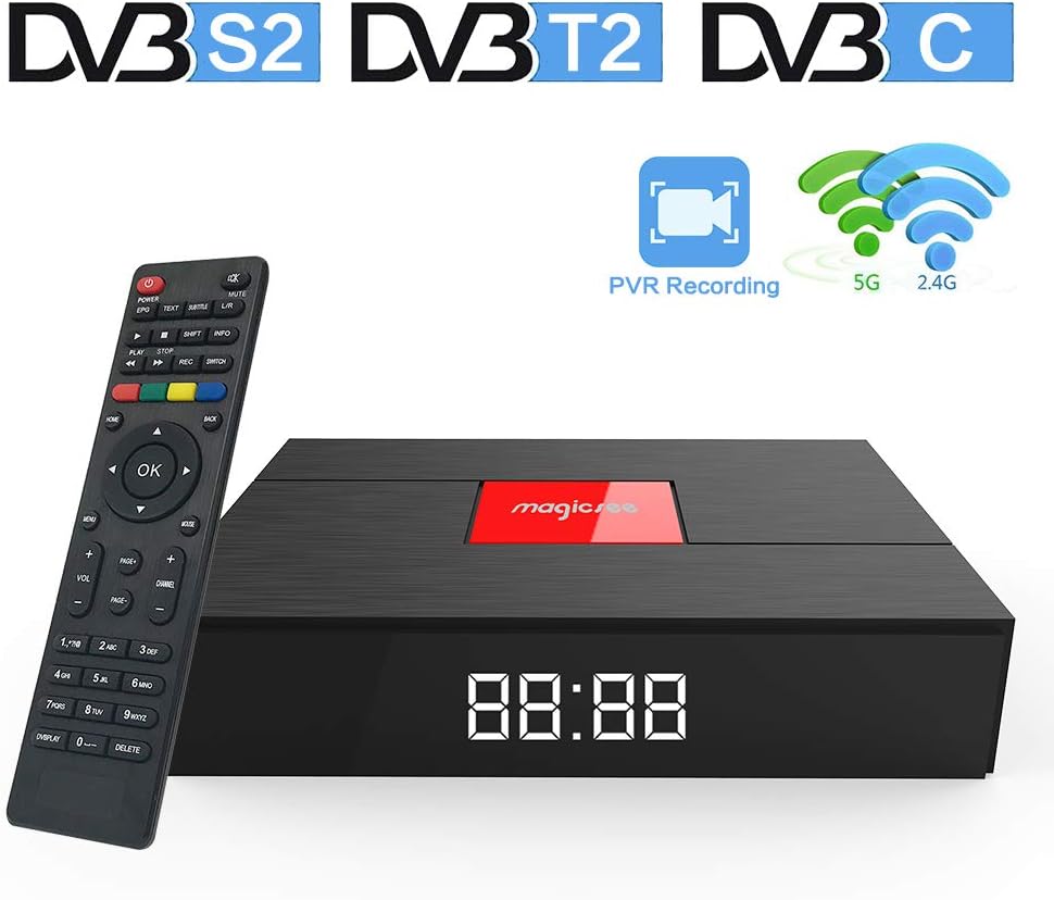 C400 Plus Android 7.1 Smart TV BOX S912 DVB T2 S2 Satellite Receiver Octa Core 3 Ram 32 Rom Mini PC Dual Band 2.4G/5g Wifi 4K Bluetooth
