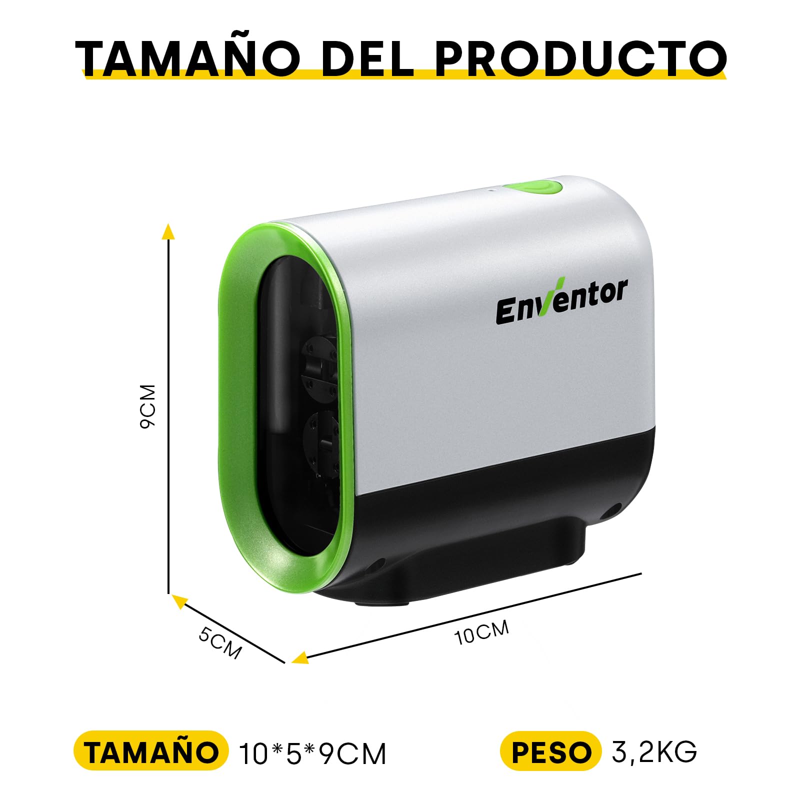 Enventor Nivel Láser Autonivelante de 50M, Nivel Láser Verde con 3 Modos(Autonivelación, Manual y de Pulso), Base Magnético de 360°, Carga USB, IP54, Alta Visibilidad y Precisión, para Exterior