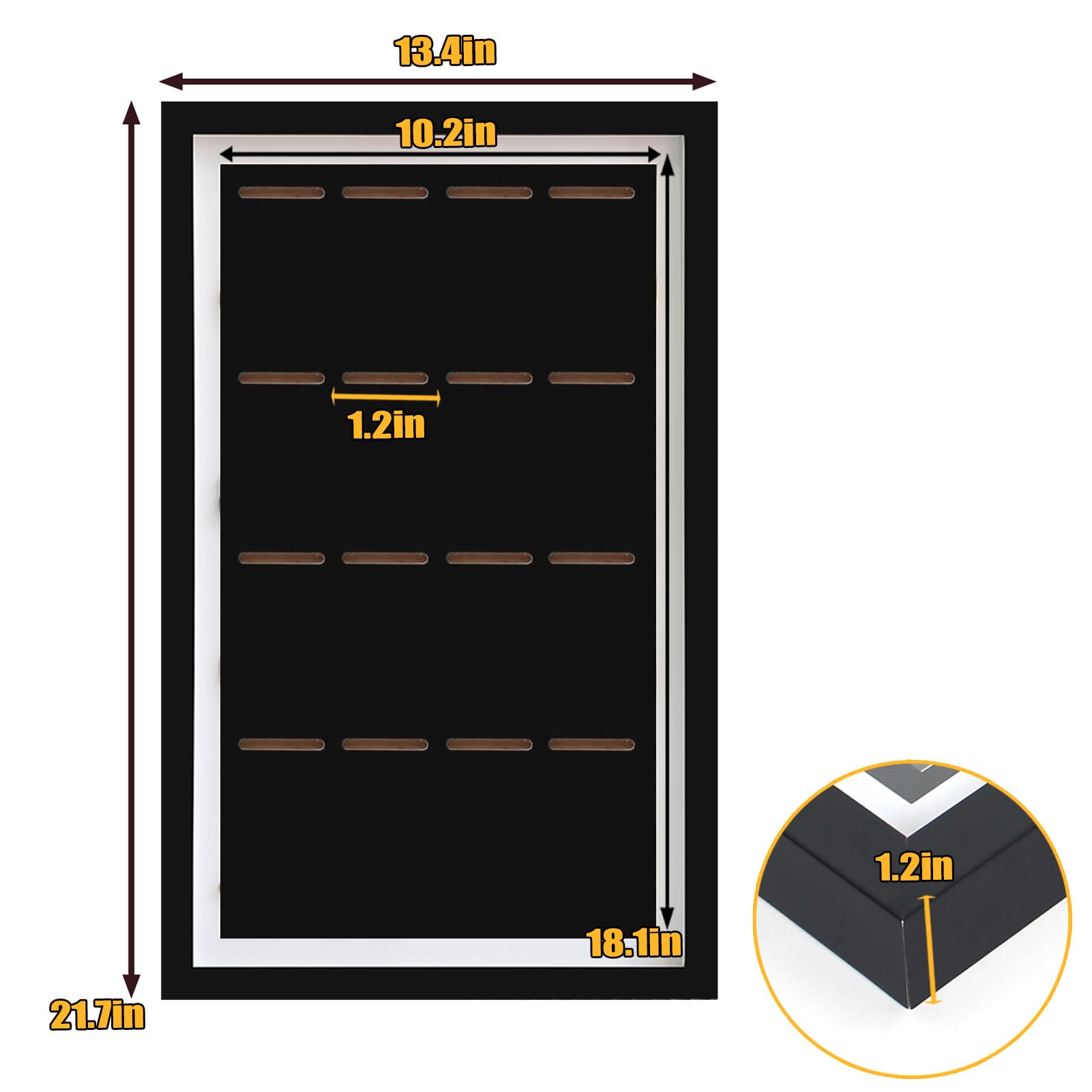 Medaillen-Vitrine, 16 Medaillen-Vitrine, Schattenbox-Rahmen 55 x 34 cm, große 3D-Medaillen-Display, Marathon-Medaillen-Display und Rahmen, Schwimmen, Läufer, alle Sport-Medaille, Wandmontage, Schwarz