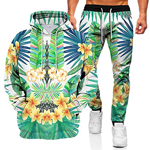 Ensemble sweat à capuche et pantalon 3D imprimé floral décontracté Lmst5165