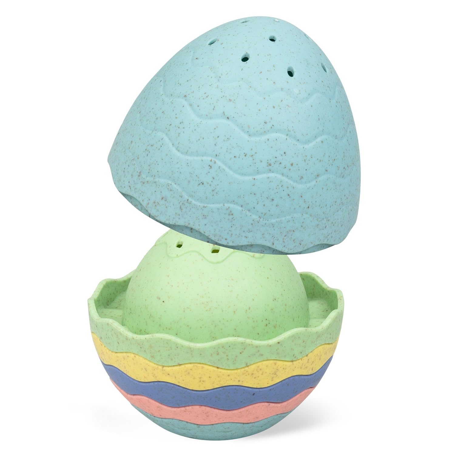 Tiger Tribe ECO Stack & Pour Bath Egg - 7 pcs Stacking Bath Toy For Toddlers, Kids Water Toys, Toddler Gifts, Sustainably Made with Bioplastic, Age 12 Months +