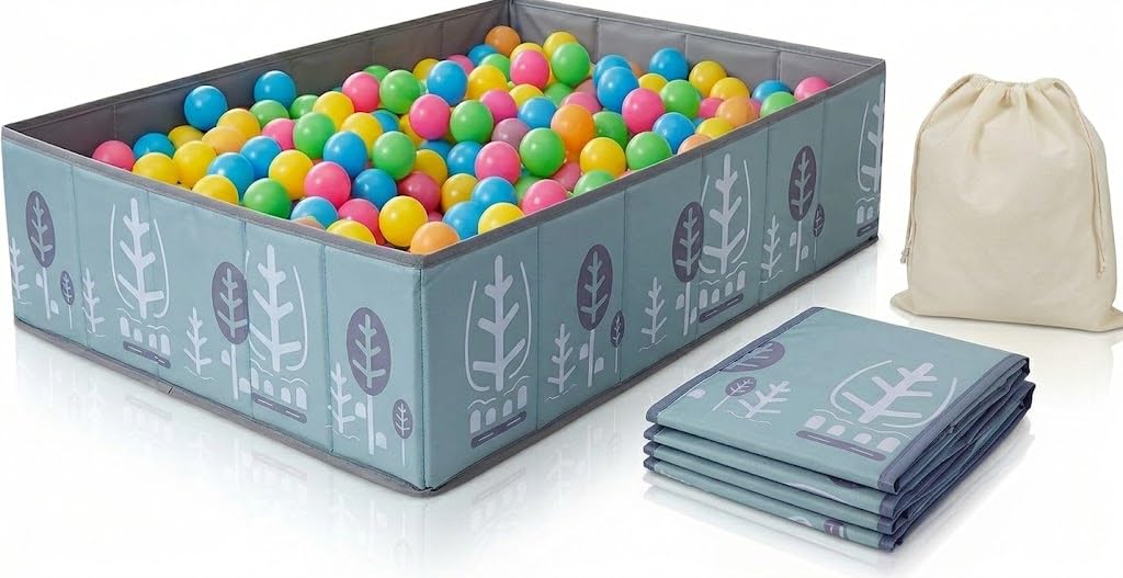 Piscina de Bolas para niños- Parque Infantil- Piscina de Pelotas para Bebés- Plegable y Portátil- Cubo Juguetes- (Bolas no Incluidas).