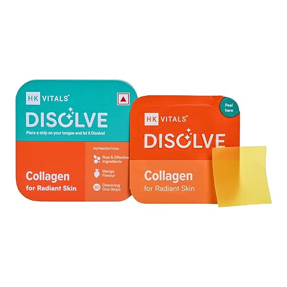 HealthKart HK Vitals DISOLVE Collagen - 30 Strips |for Radiant Skin, No Added Sugar, Mango