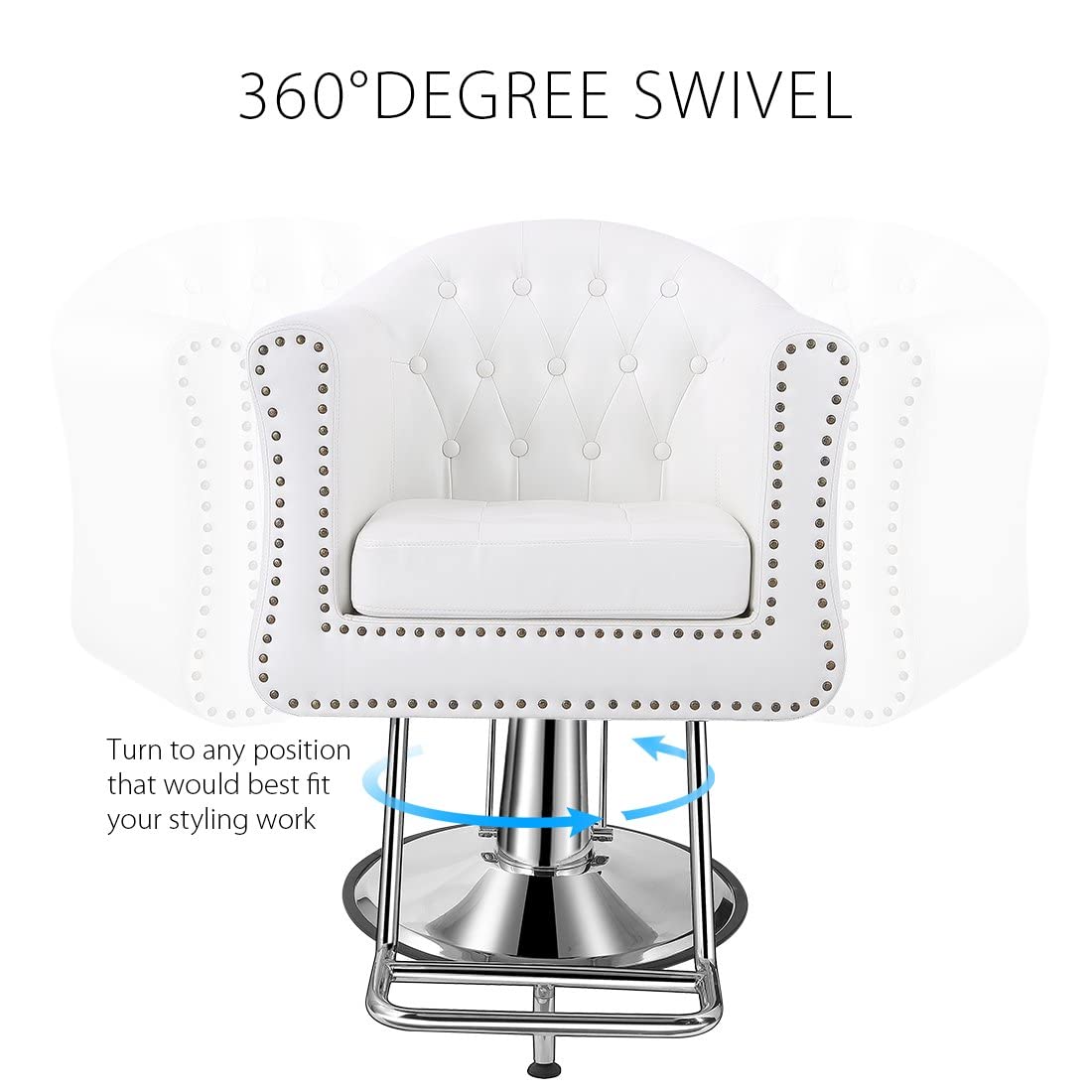 Buy Baasha Salon Chair, Salon Chair for Hair Stylist, White Salon Chair