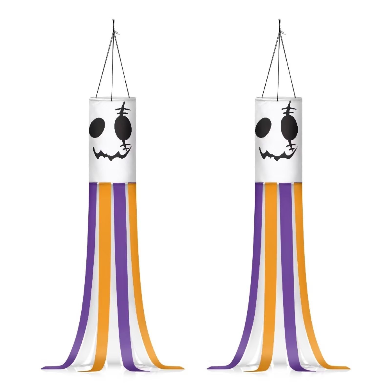 Showudesigns Ghost Windsock Halloween Wind Socks for Outside Windsocks Flag Hanging Decorations for Yard, Garden,Patio,Home Decoration White Cute Wind Dancer — image 1