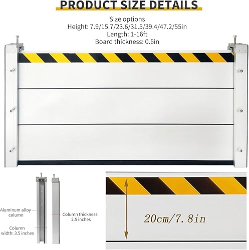 Miniatura 5 de Barreras de inundación para el hogar, garaje, barrera de agua, aleación de aluminio, paneles de barrera de inundación rápida, reutilizables, para