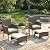 5 Piece Outdoor Patio Furniture Set with Table&Ottoman Outdoor Furniture Patio Set Bistro Wicker Patio Set of 2 Outside Lawn Chairs Conversation Sets for Porch Balcony Deck(Gray Wicker&Beige Cushion)