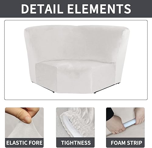 Miniatura 8 de cjc Fundas de terciopelo para sofá modular, funda seccional de esquina, pieza de esquina, funda reversible en forma de L, protector de sofá de