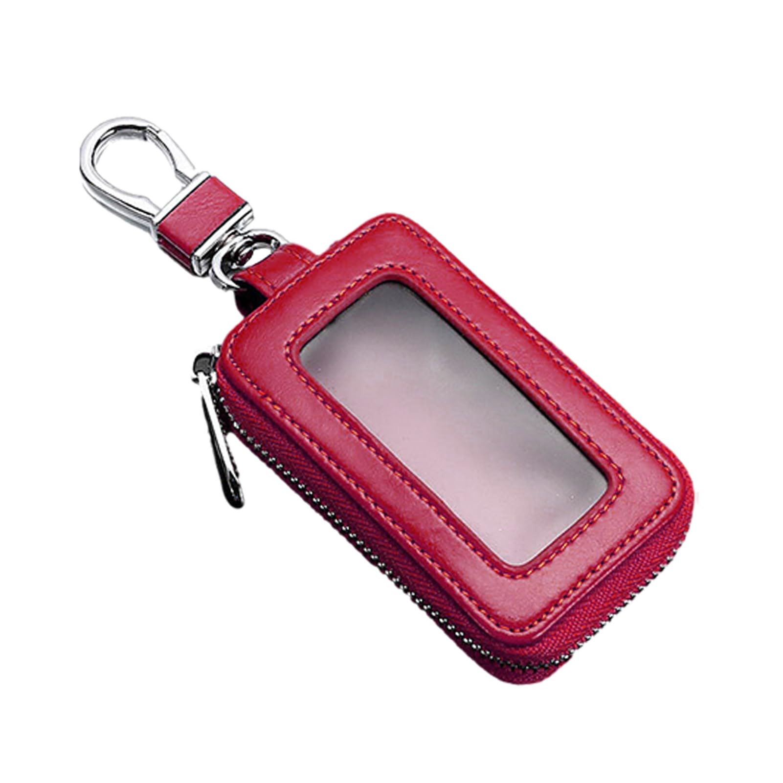 Key Protector, Car Key Case, Key Case Wallet Pouch Bag, Leather Key Case, Smart Key Chain Coin Holder Metal Hook & Keyring, Wallet Zipper Bag for Auto Remote Key Fob, Car Key Holder Bag, Key Case