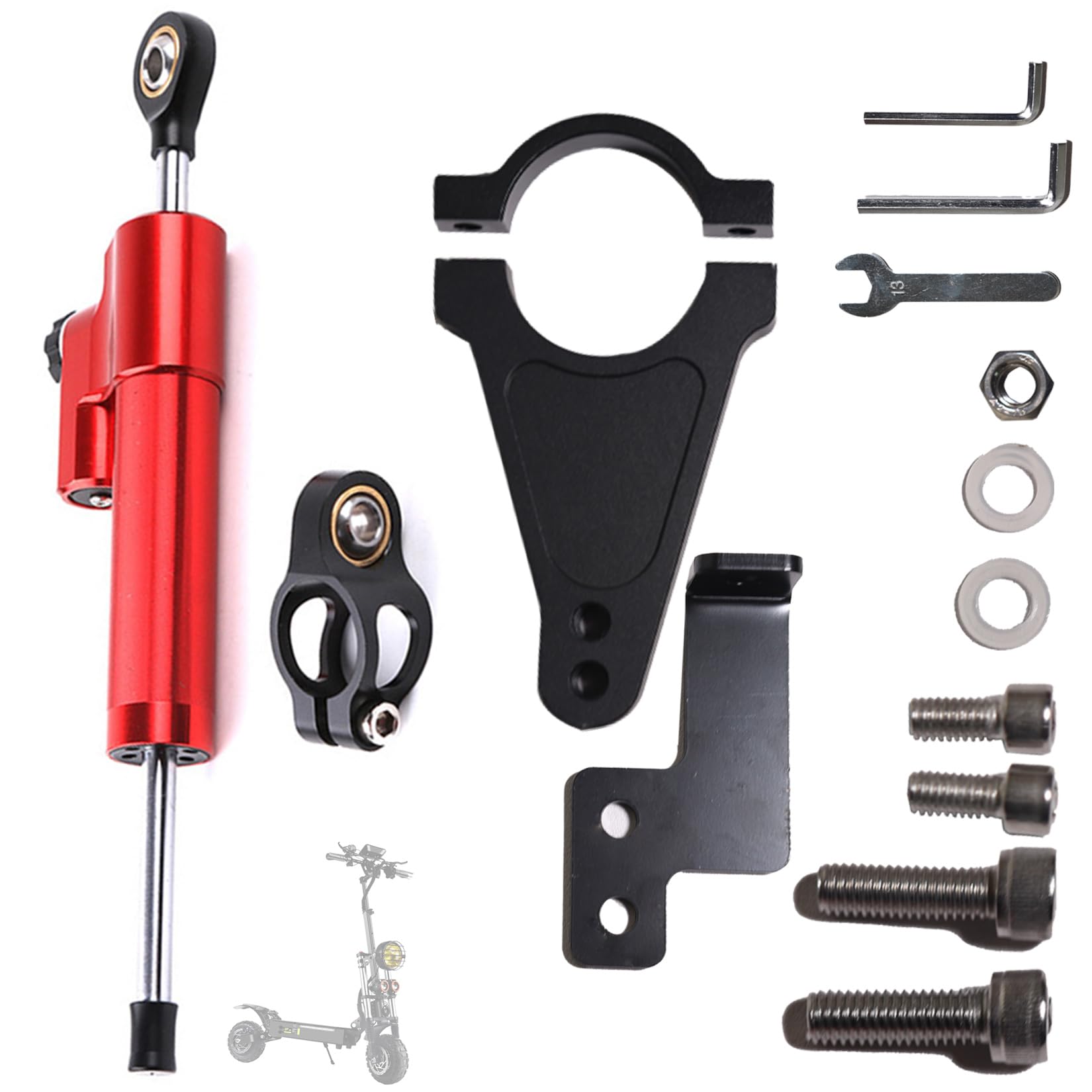 Electric Scooter Steering Damper Kit - Scooter Controller with Steering Dampers with Assembly Bracket for V7 Scooter Scooter