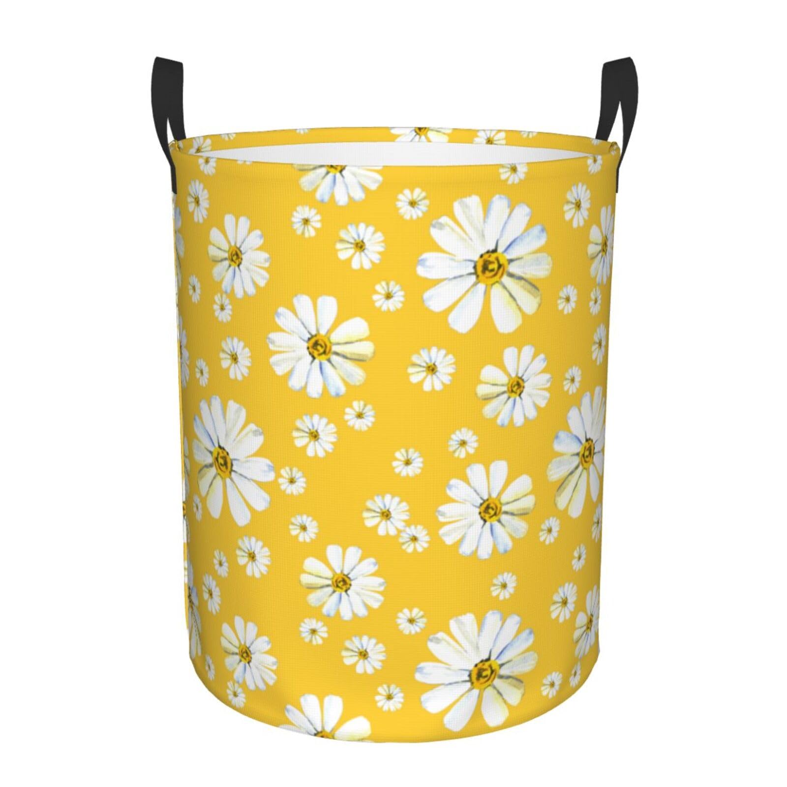 Laundry Basket Camomile Laundry Hamper Waterproof Idea Hampers Large Collapsible Baskets with Handle Suitable for Bedroom Bathroom Utility Room Kitchen