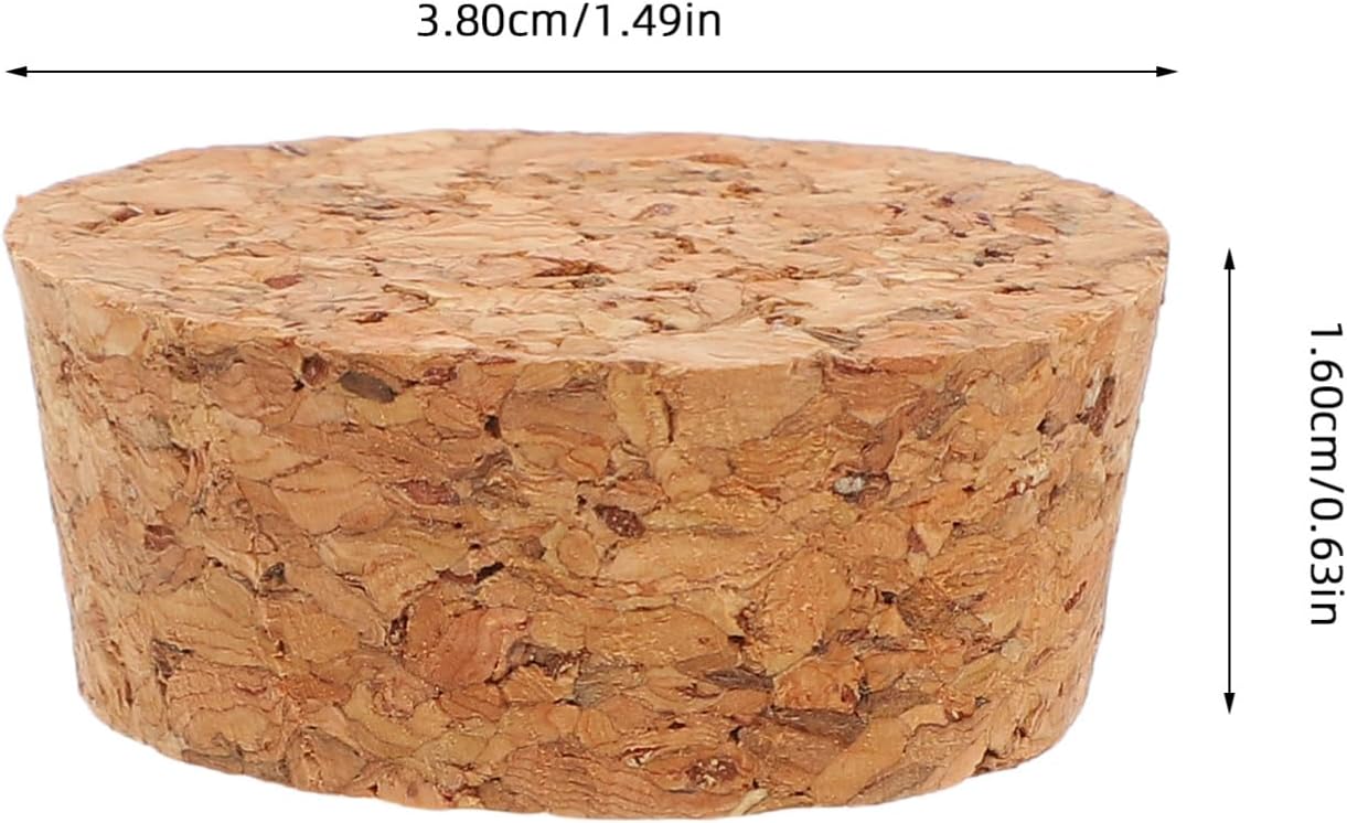 Amosfun 20pcs Tapered Cork Plugs for Wine Beer Bottles Soft Wood Leakproof Stoppers Elegant Design for Everyday Use Replacement Corks for Liquor and Crafting