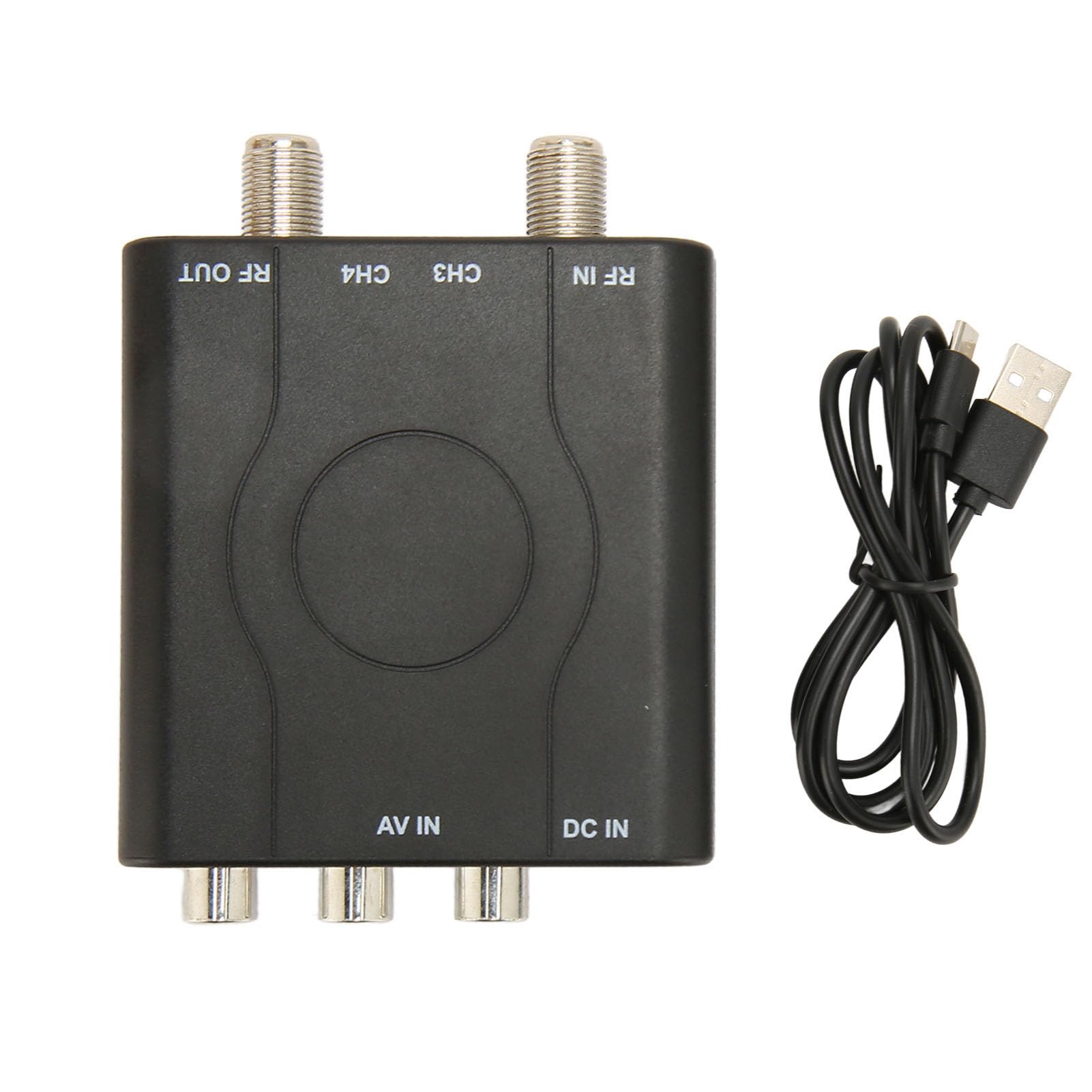 RF Modulator, Digitaler zu RF Modulator Video Audio Konverter, Unterstützt NTSC Format, Professioneller HD VHF Demodulator Konverter mit Stromkabel, für CATV System