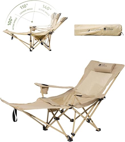 Miniatura 1 de MOBI GARDEN Sillón de camping LX con malla reposapiés