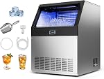 VEVOR Commercial Ice Maker Machine, 80 lbs/24h with 13 lbs Storage Capacity, Countertop/Freestanding/Under Counter, Stainless Steel Ice Maker with LED Display & Self-Cleaning, for Home Bar Restaurant
