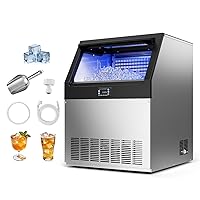 Vista 12 de VEVOR Commercial Ice Maker Machine, 80 lbs/24h with 13 lbs Storage Capacity, Countertop/Freestanding/Under Counter, Stainless Steel Ice Maker with
