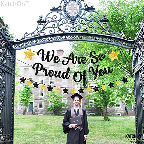 Image of Graduation Decorations 2026 - Glitter, 10 Feet, No DIY, We are So Proud of You Banner, Congrats Grad Banner for Class of 2026 | Congratulations Decor for 2026 Graduation Decorations - KatchOn