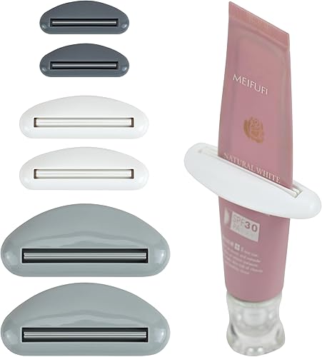 EIKS 6 juegos de clips exprimidores de tubos para pasta de dientes, crema de manos, tubo de pintura, cosméticos, fácil de presionar y reduce los